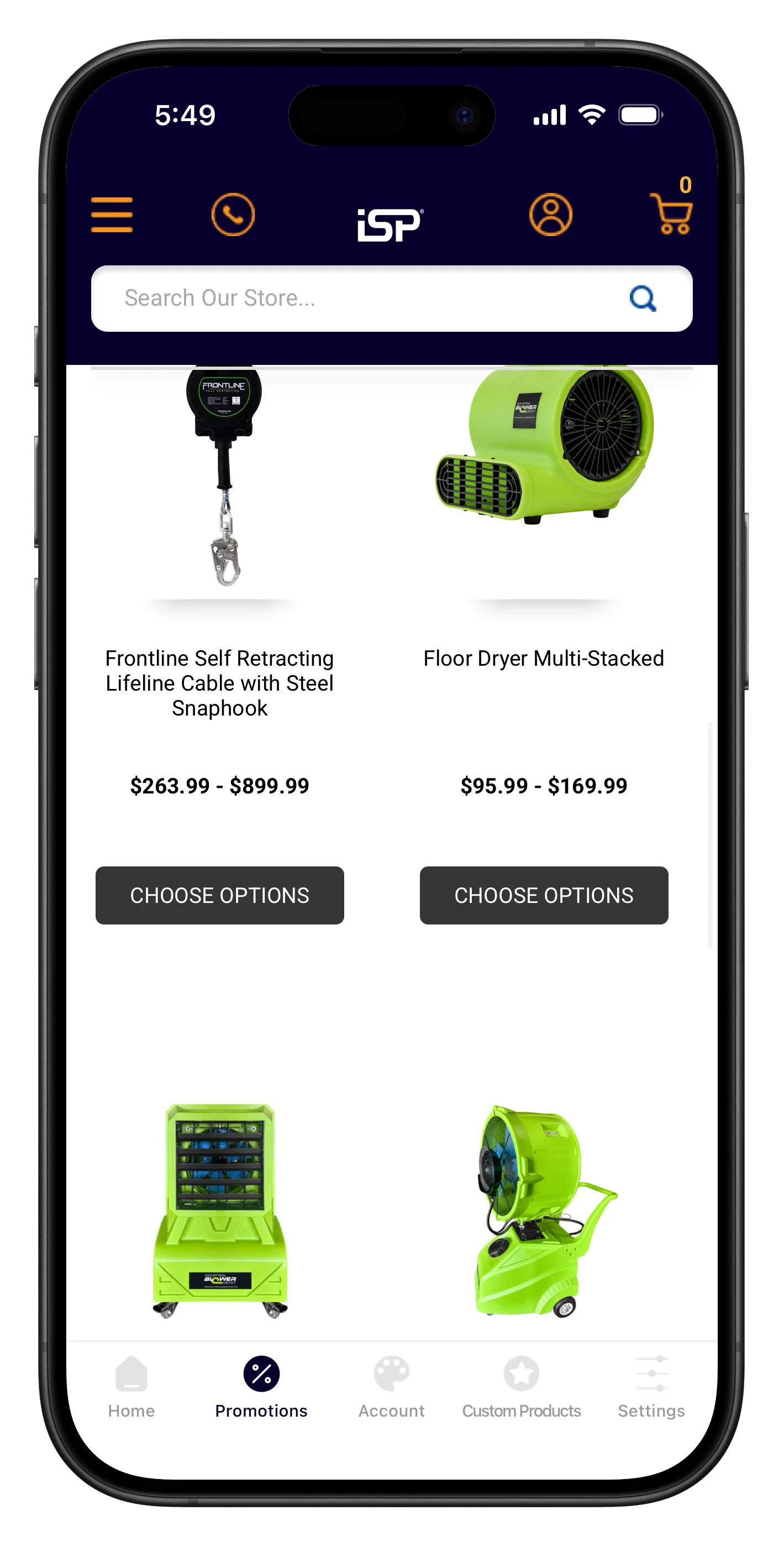 industrialsafetyproducts.com app screenshot