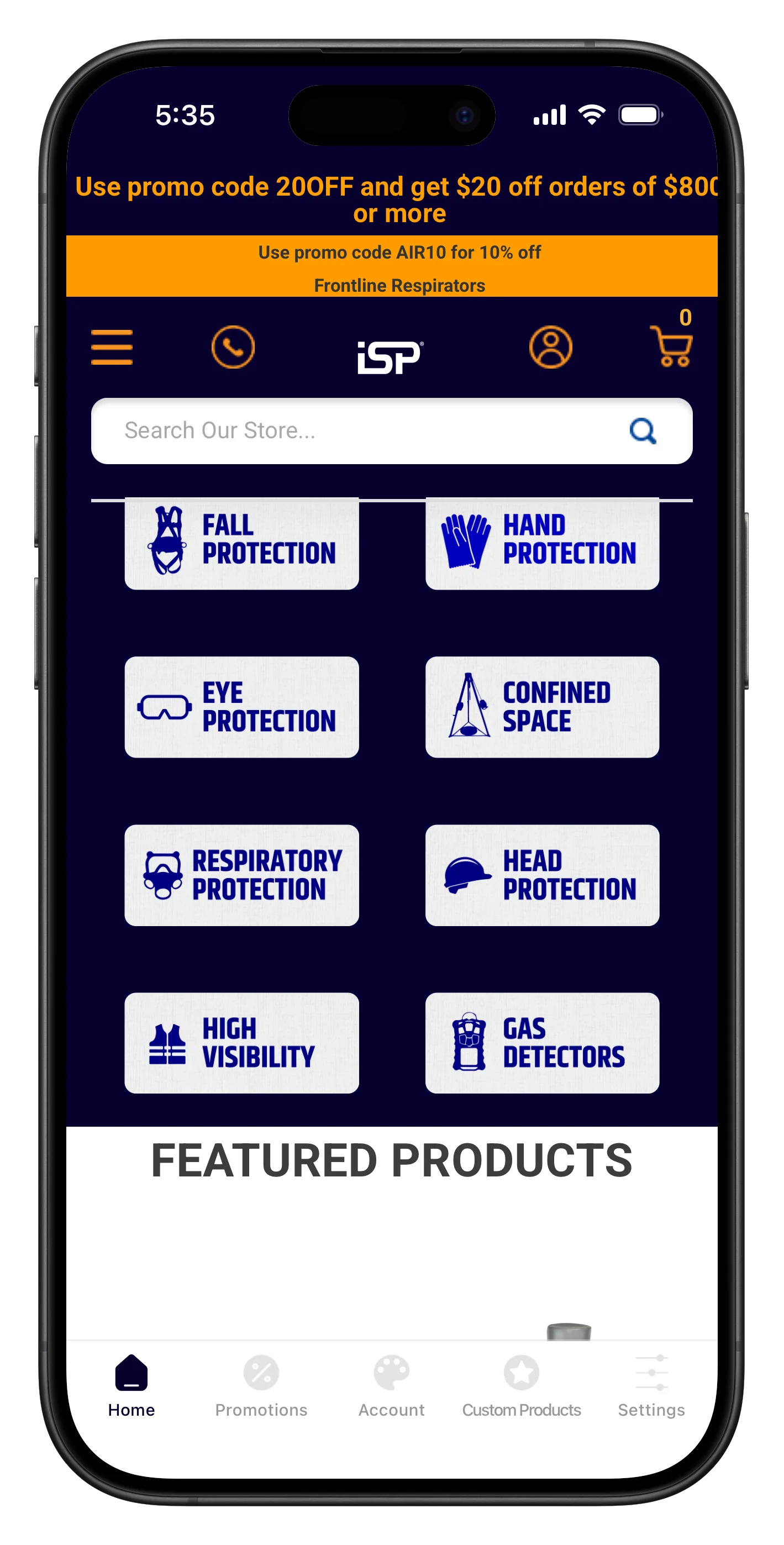 industrialsafetyproducts.com app screenshot