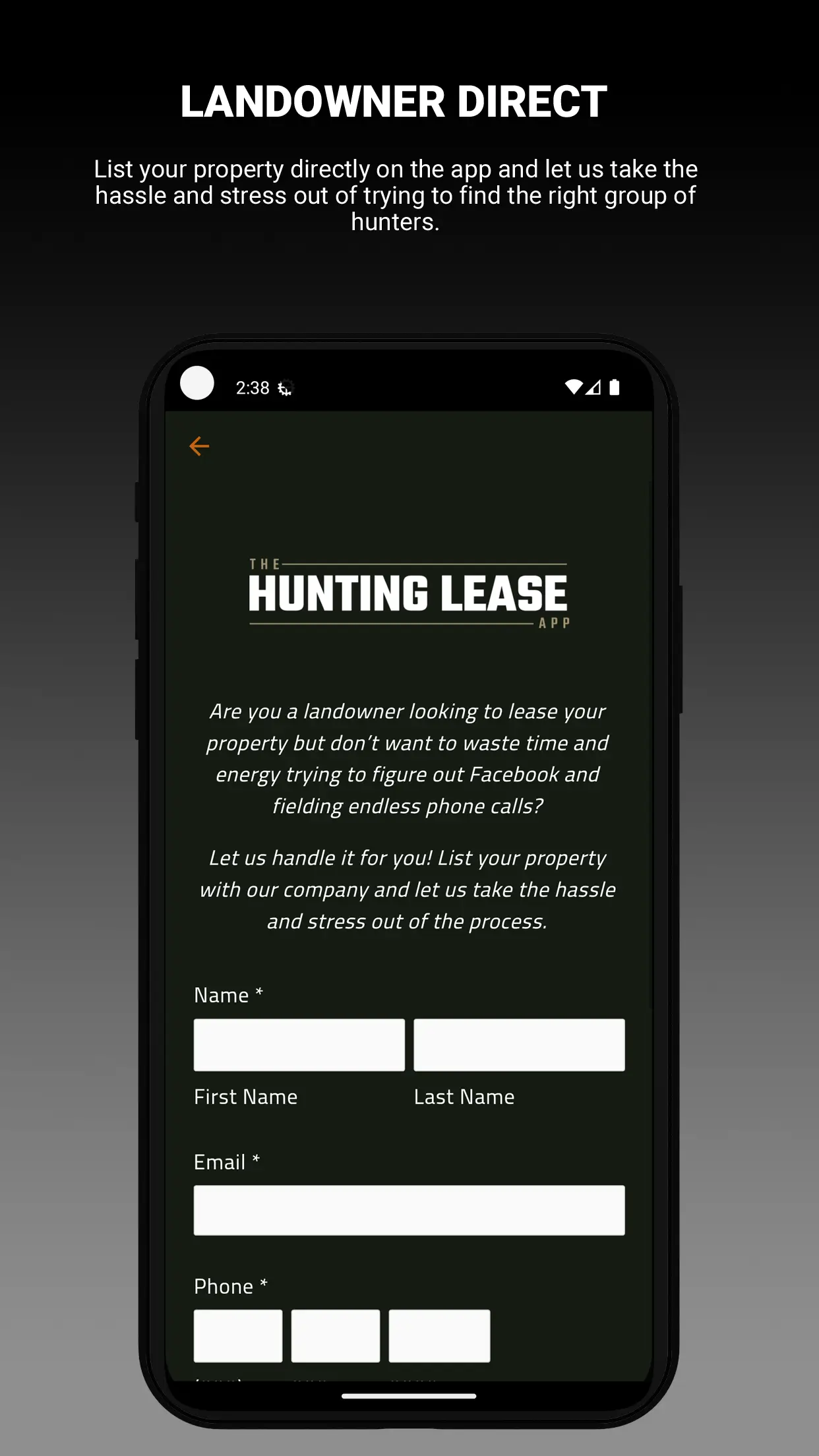 huntingleaseapp.com app screenshot