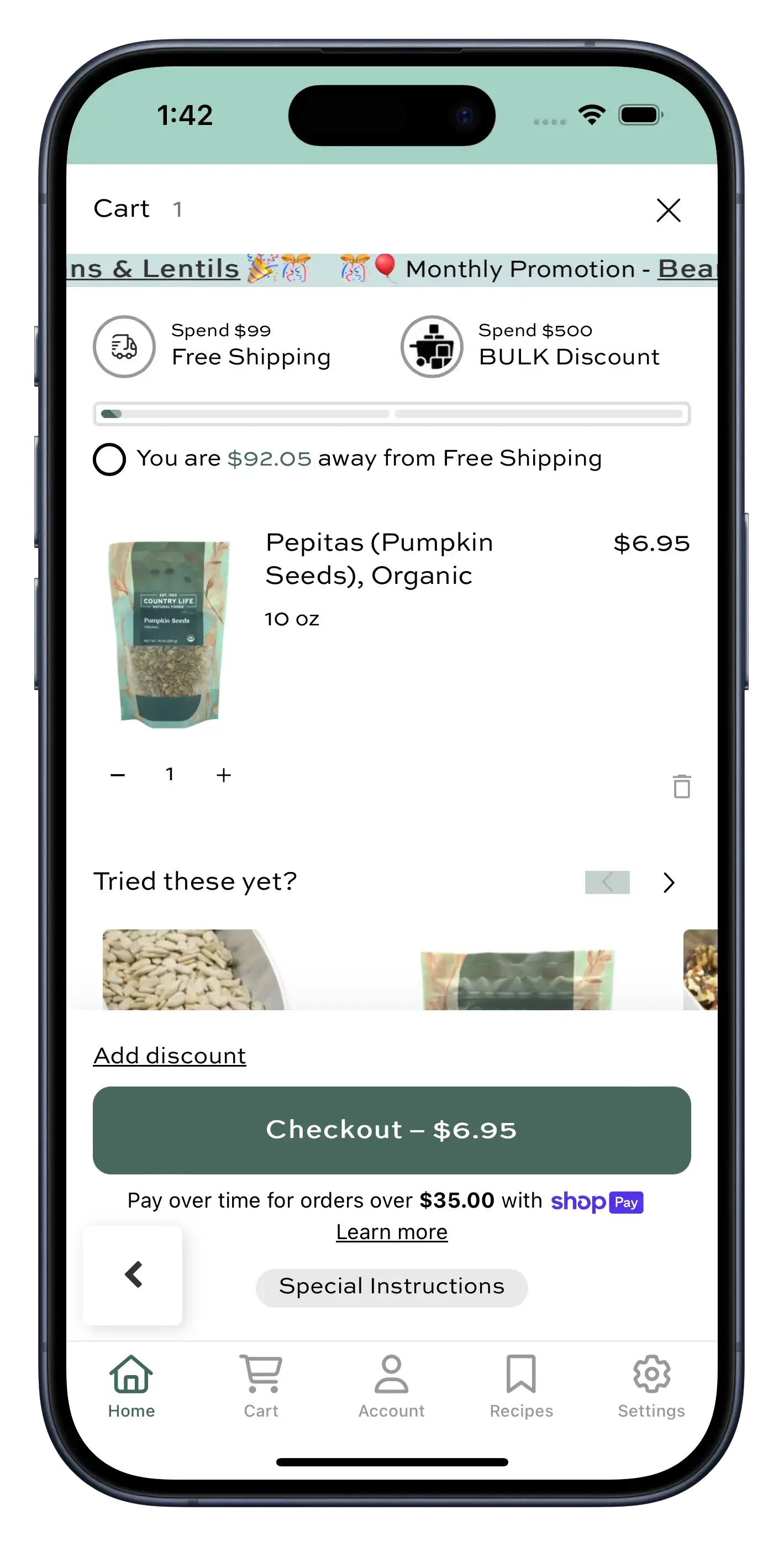 countrylifefoods.com app screenshot