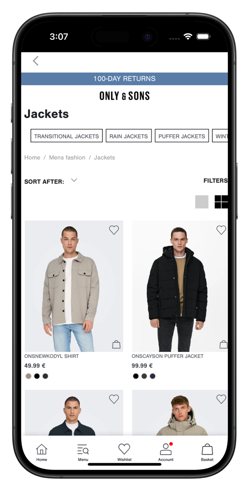 bestseller.com app screenshot