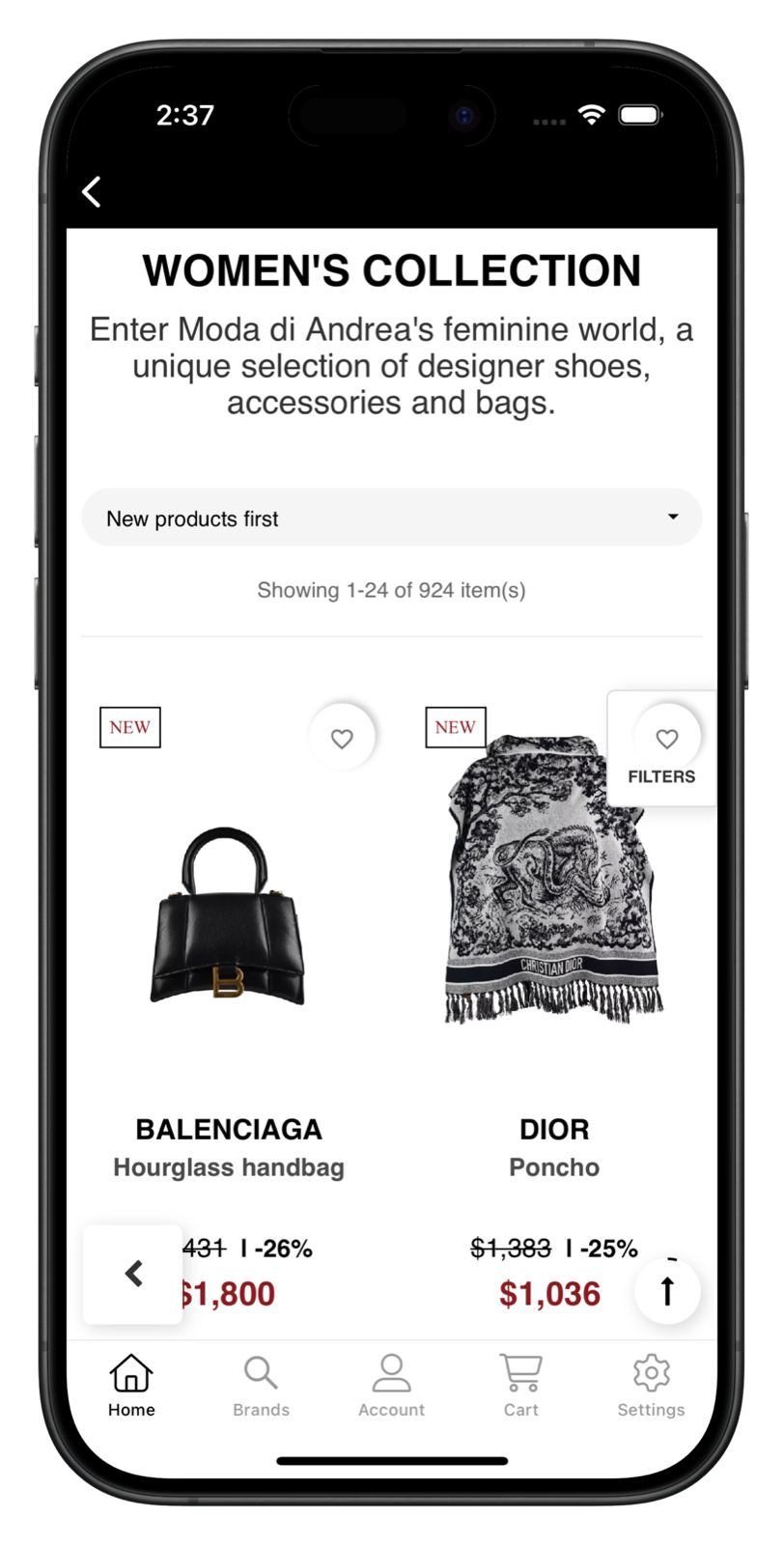 modadiandrea.com app screenshot