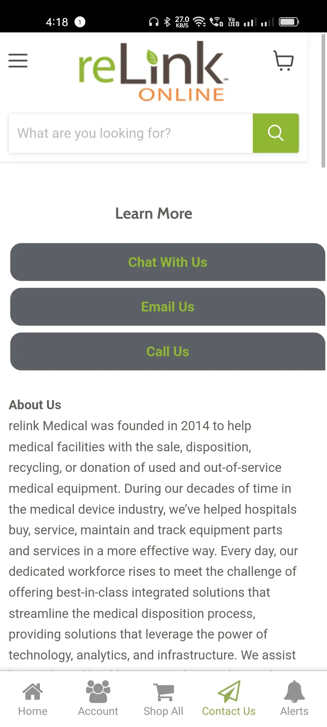 relinkmedical.com app screenshot