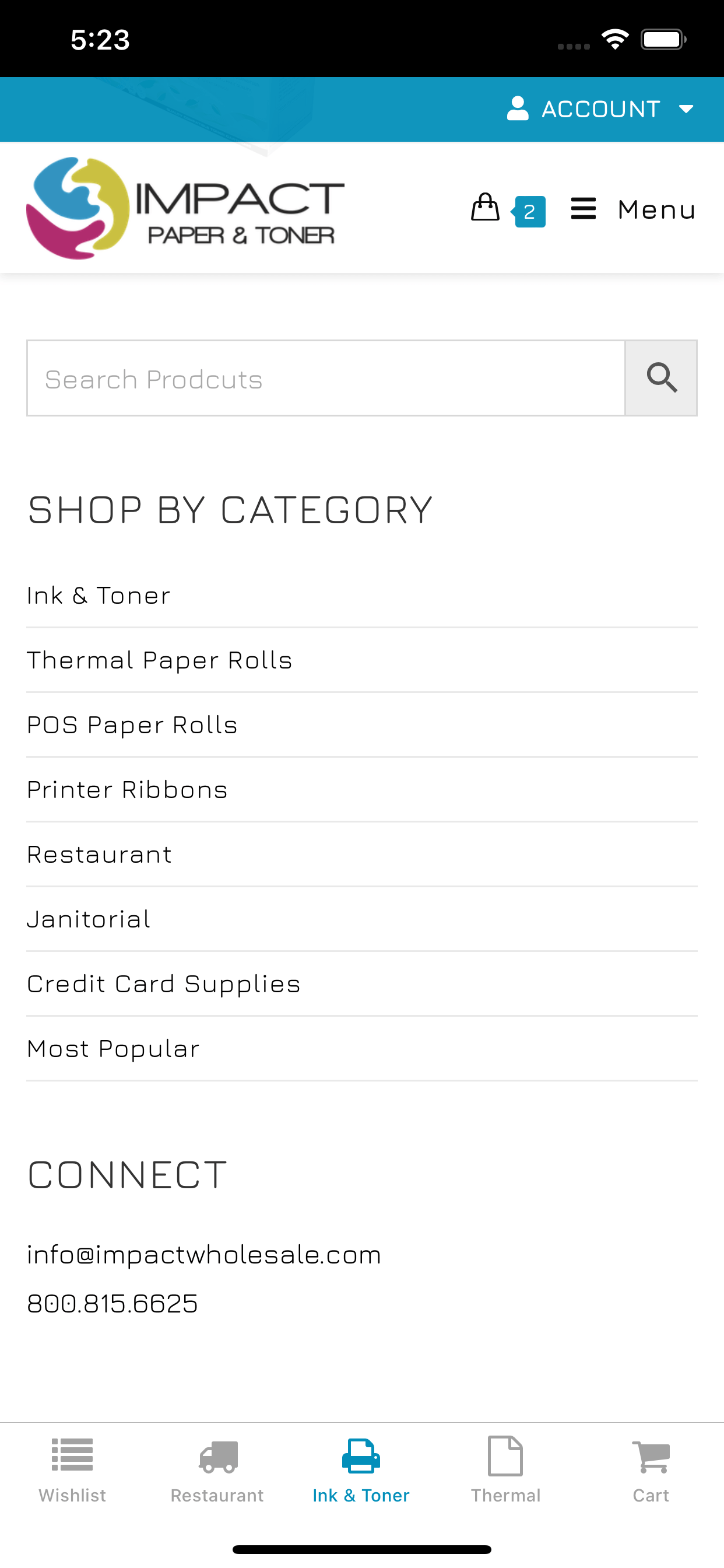 impactwholesale.com app screenshot