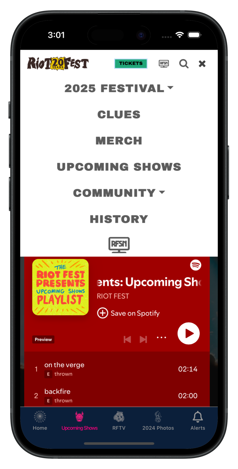riotfest.org app screenshot