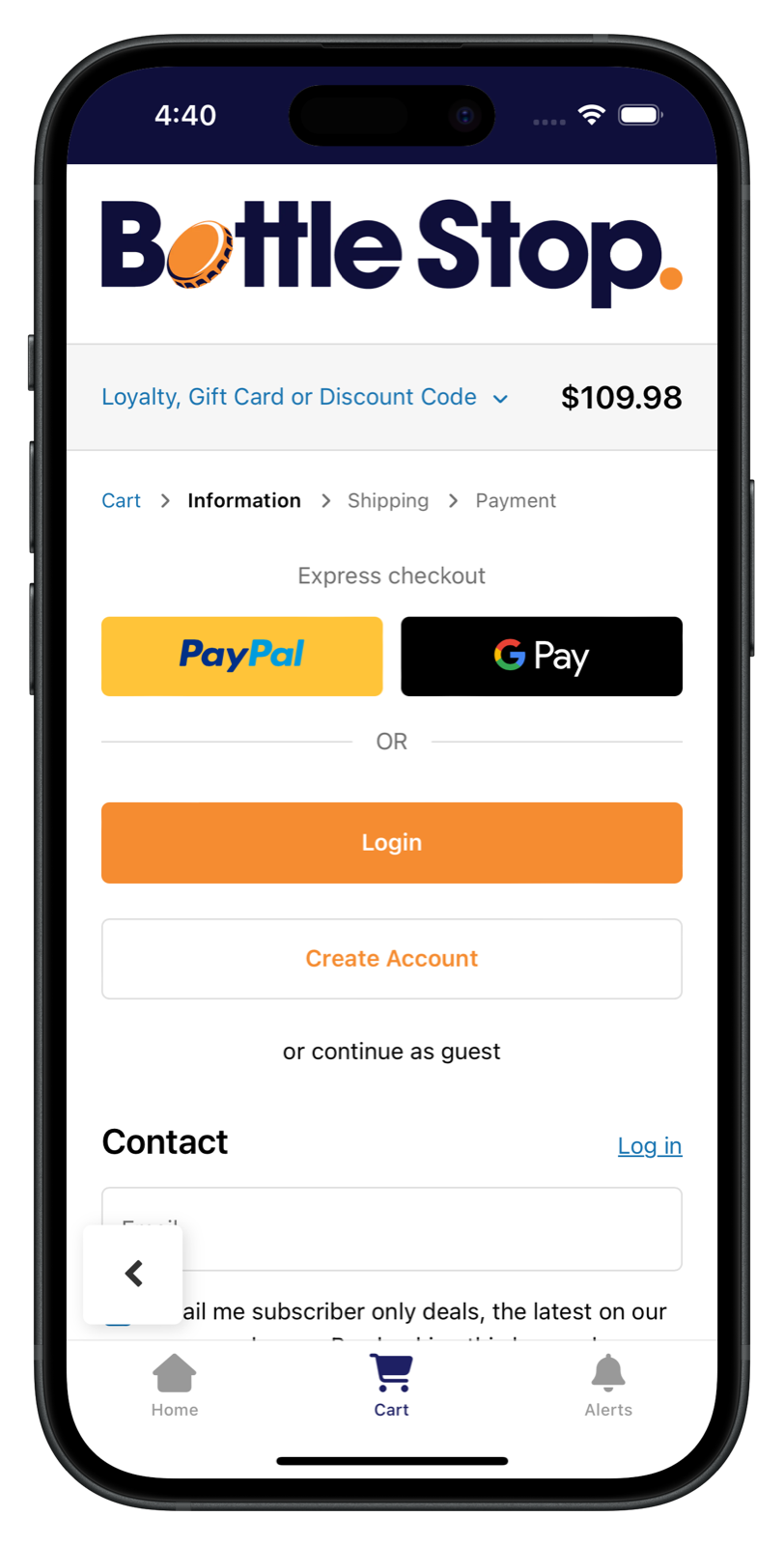 bottle-stop.com.au app screenshot