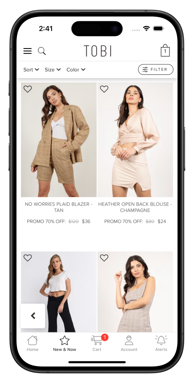tobi.com app screenshot