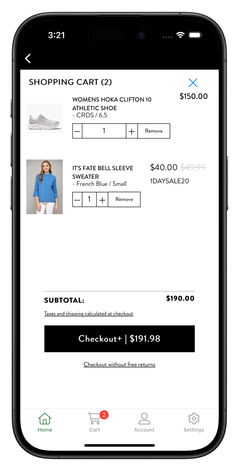 pantsstore.com app screenshot