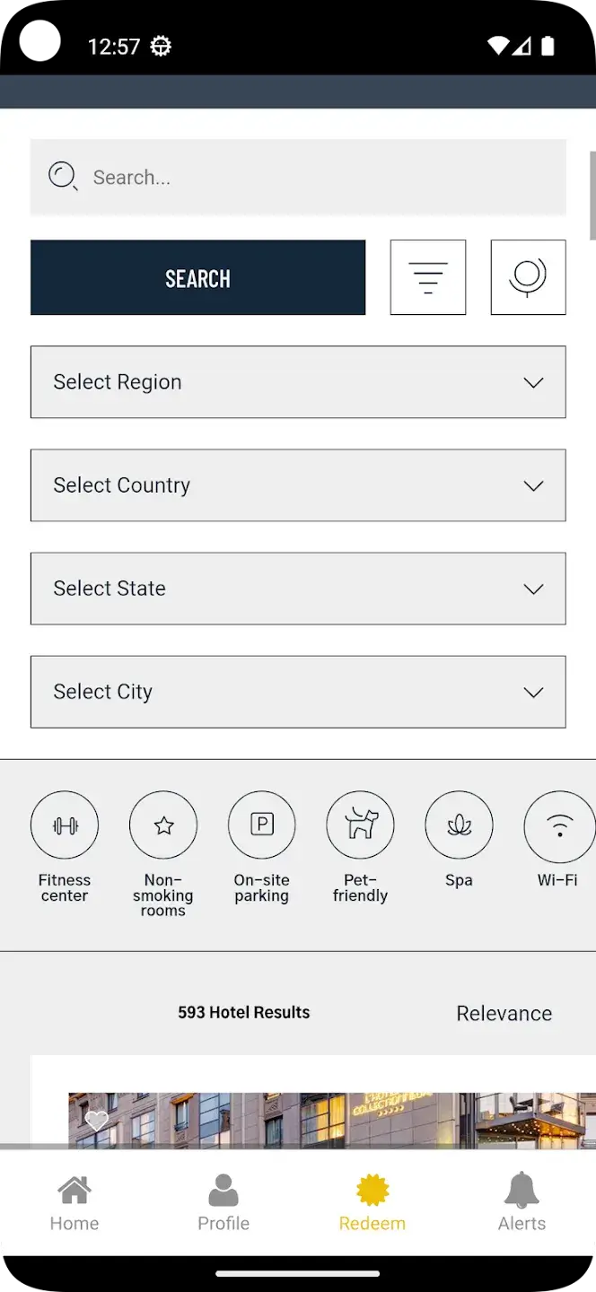 preferredhotels.com app screenshot