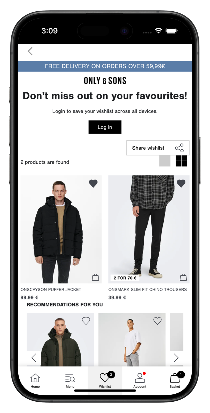 bestseller.com app screenshot