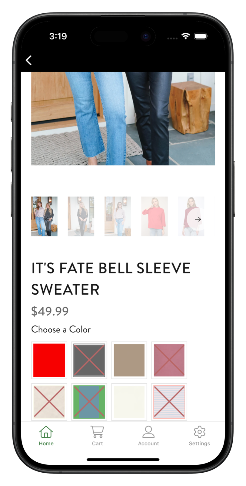 pantsstore.com app screenshot