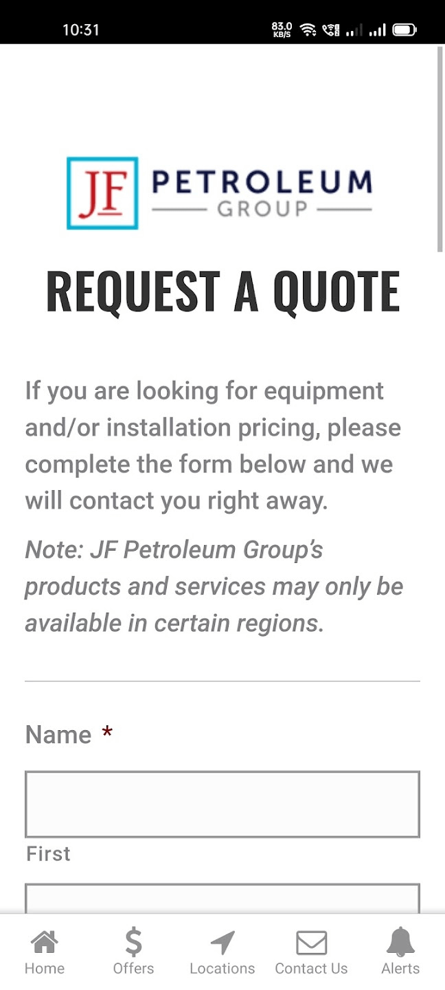 jfpetrogroup.com app screenshot
