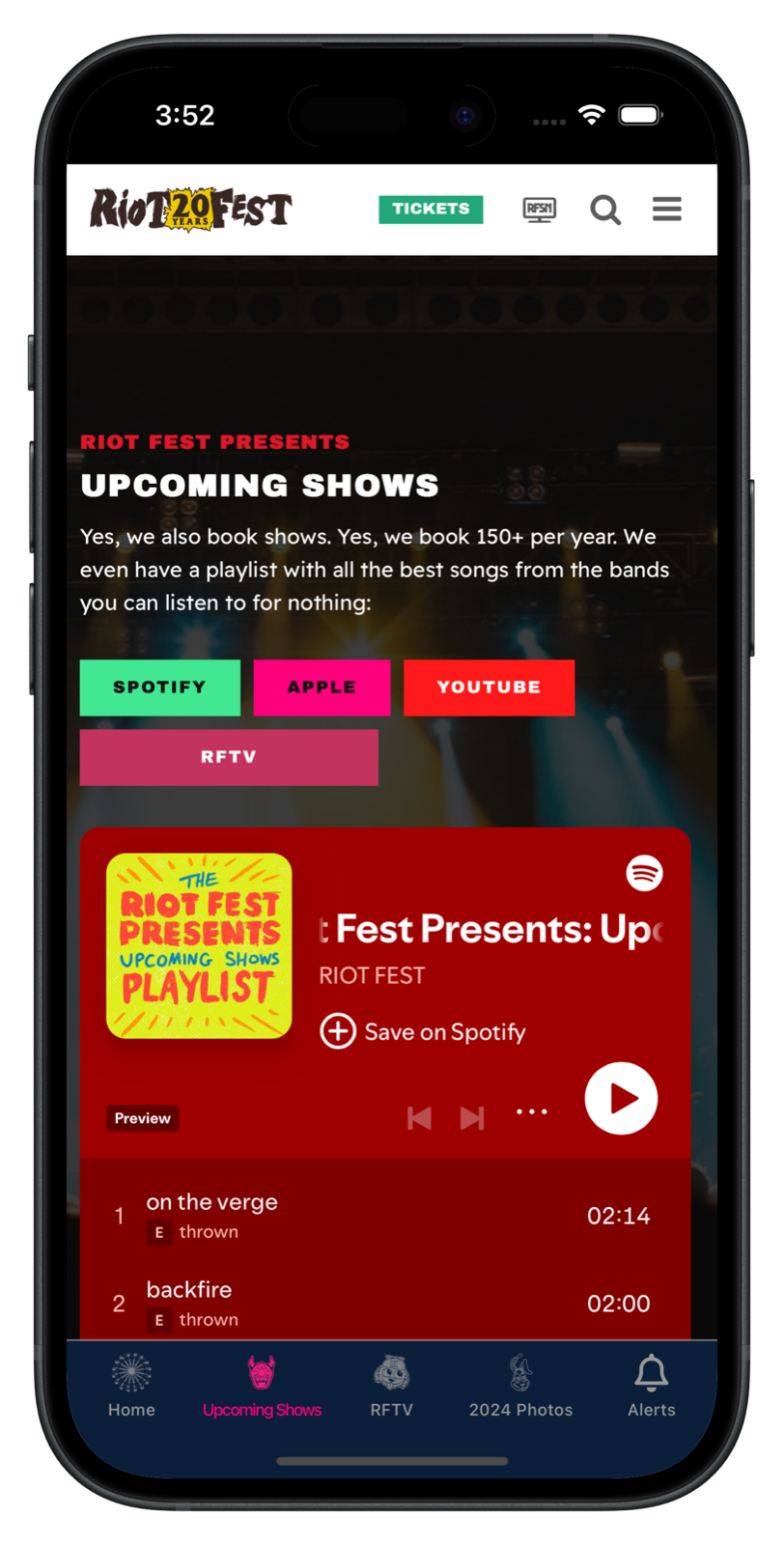 riotfest.org app screenshot