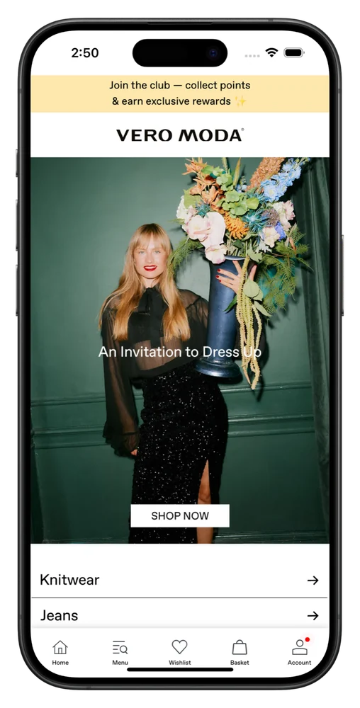 VERO MODA's mobile app, with its latest campaign